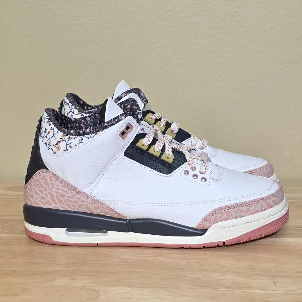 Nike Air Jordan 3 Retro GS Vintage Floral White Pink 441140-100 Youth 6.5Y 8W